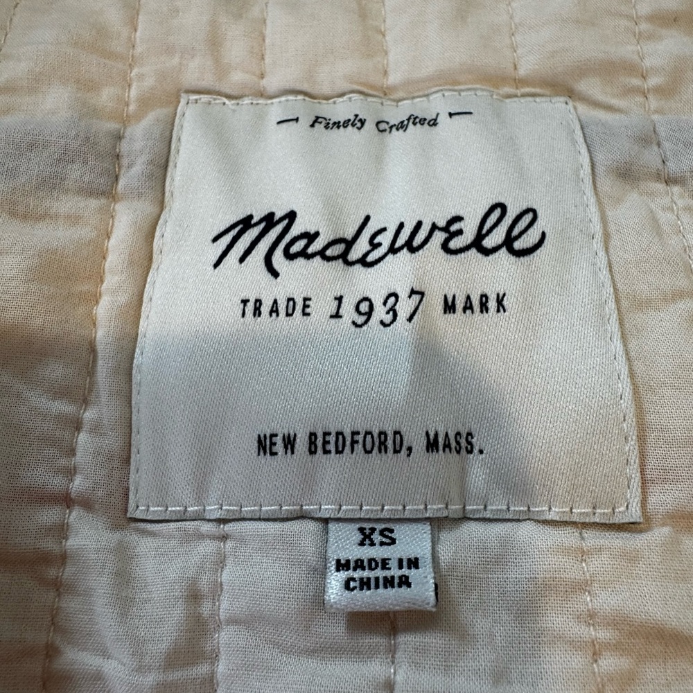 Madewell Quilted Side Tie Jacket XS Stripe Embroidered Cotton Coastal Boho - Picture 7 of 16